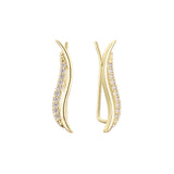 Slim designed crawler earrings in 14K Gold, Rose Gold plating colors