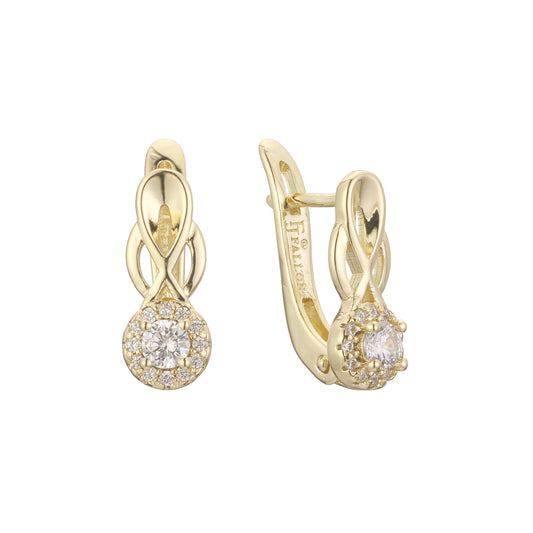 Aretes de racimo en Oro de 14K, Oro Rosa, baño de dos colores