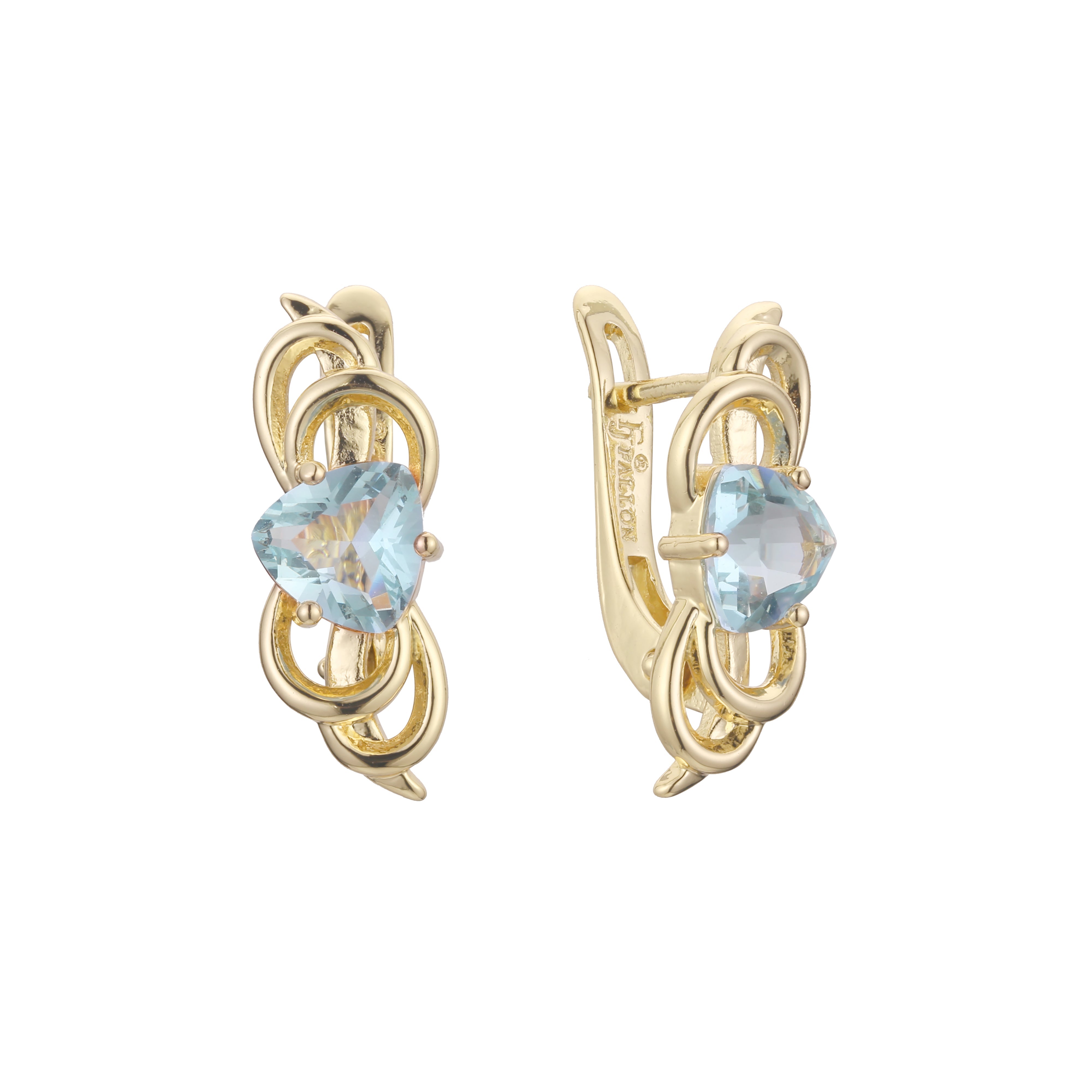 Solitaire earrings in 14K Gold, Rose Gold plating colors