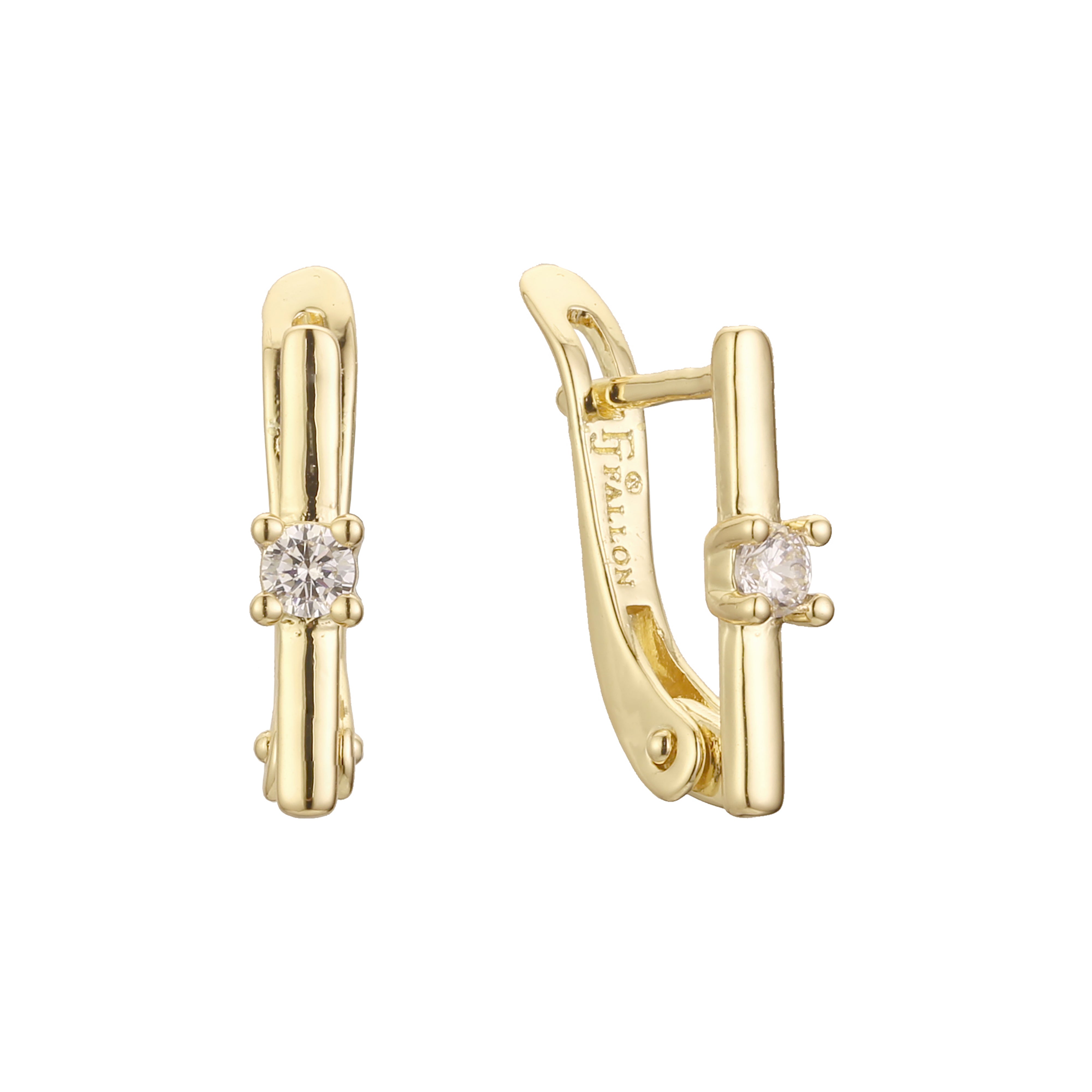 Pendientes Solitario en Oro de 14K, baño de Oro Rosa colores