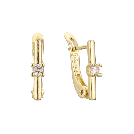 Solitaire earrings in 14K Gold, Rose Gold plating colors