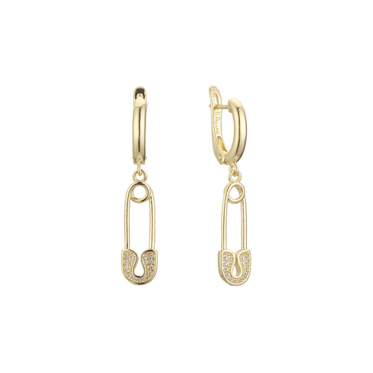 Paperclip earrings in 14K Gold, Rose Gold plating colors