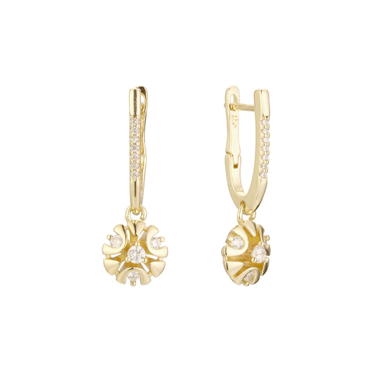 Drop earrings in 14K Gold, Rose Gold plating colors