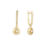 Aretes colgantes en Oro de 14K, baño de Oro Rosa colores