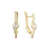 Solitaire earrings in 14K Gold, Rose Gold plating colors