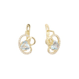 Cluster heart CZ paved white CZs 14K Gold, Rose Gold earrings