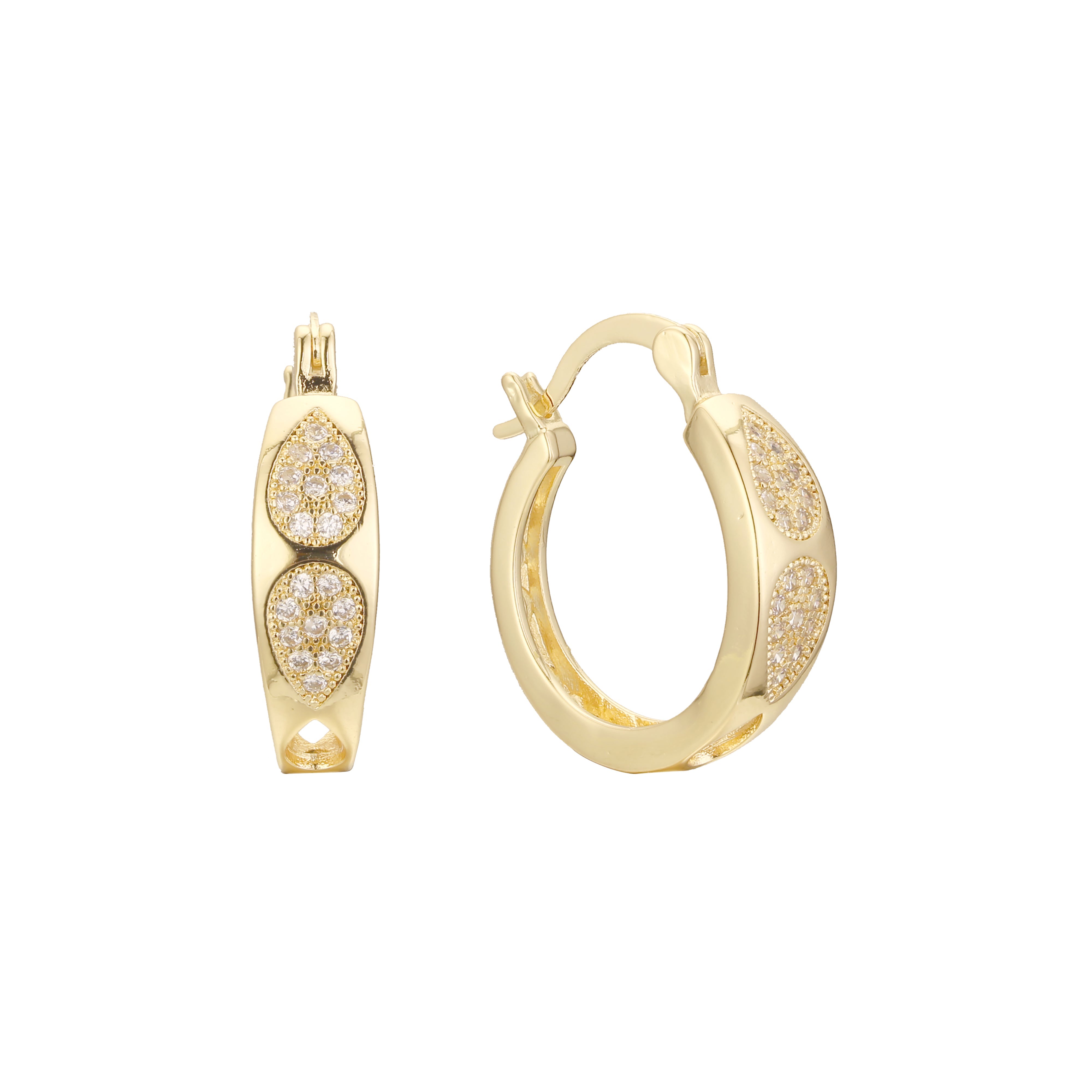 Aretes de aro en Oro de 14K, baño de Oro Rosa colores