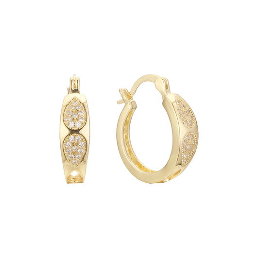 Hoop earrings in 14K Gold, Rose Gold plating colors