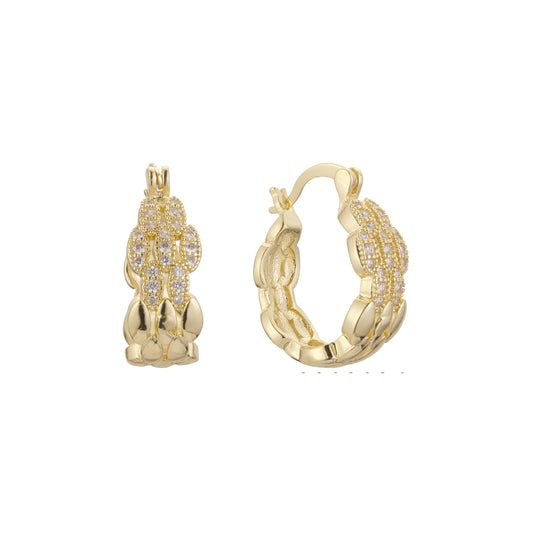 Aretes de aro en Oro de 14K, baño de Oro Rosa colores