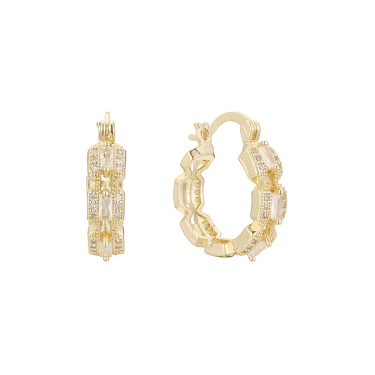 Aretes de aro en Oro de 14K, baño de Oro Rosa colores