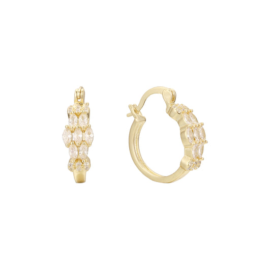 Aretes de aro en Oro de 14K, baño de Oro Rosa colores