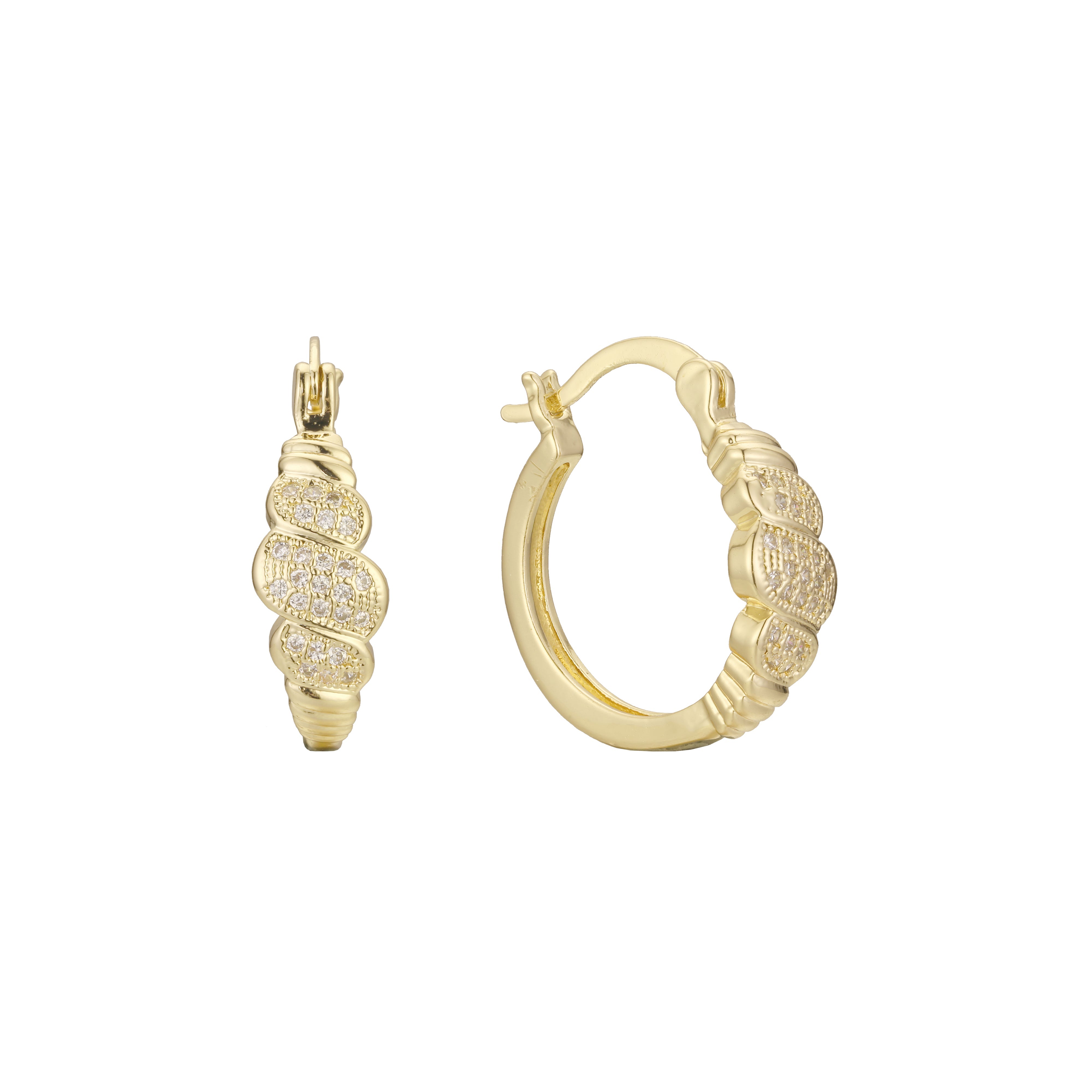 Hoop earrings in 14K Gold, Rose Gold plating colors