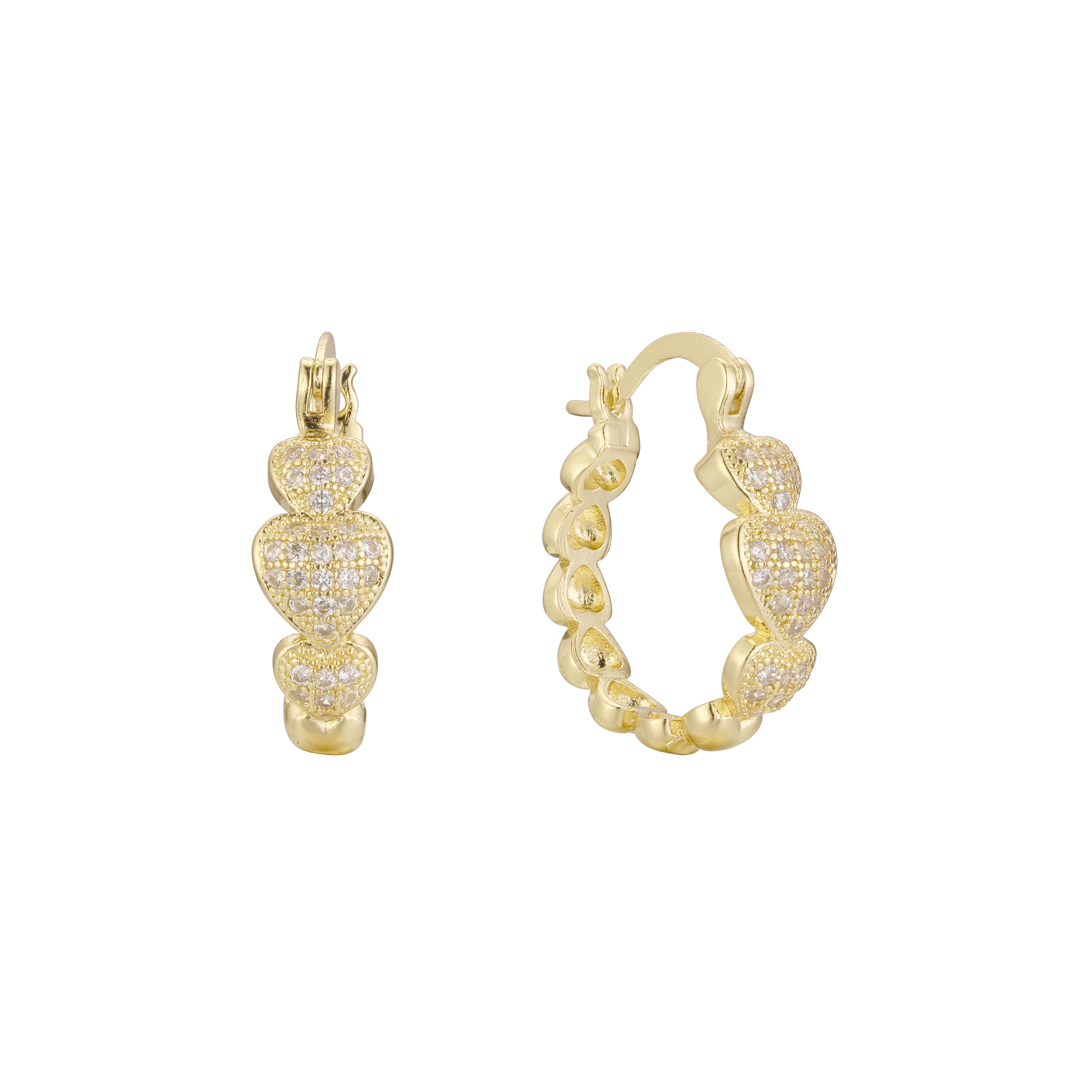 Hoop earrings in 14K Gold, Rose Gold plating colors