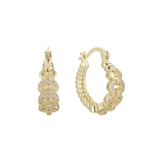 Aretes de aro en Oro de 14K, baño de Oro Rosa colores