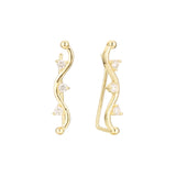 Aretes de oruga en Oro de 14K, baño de Oro Rosa colores