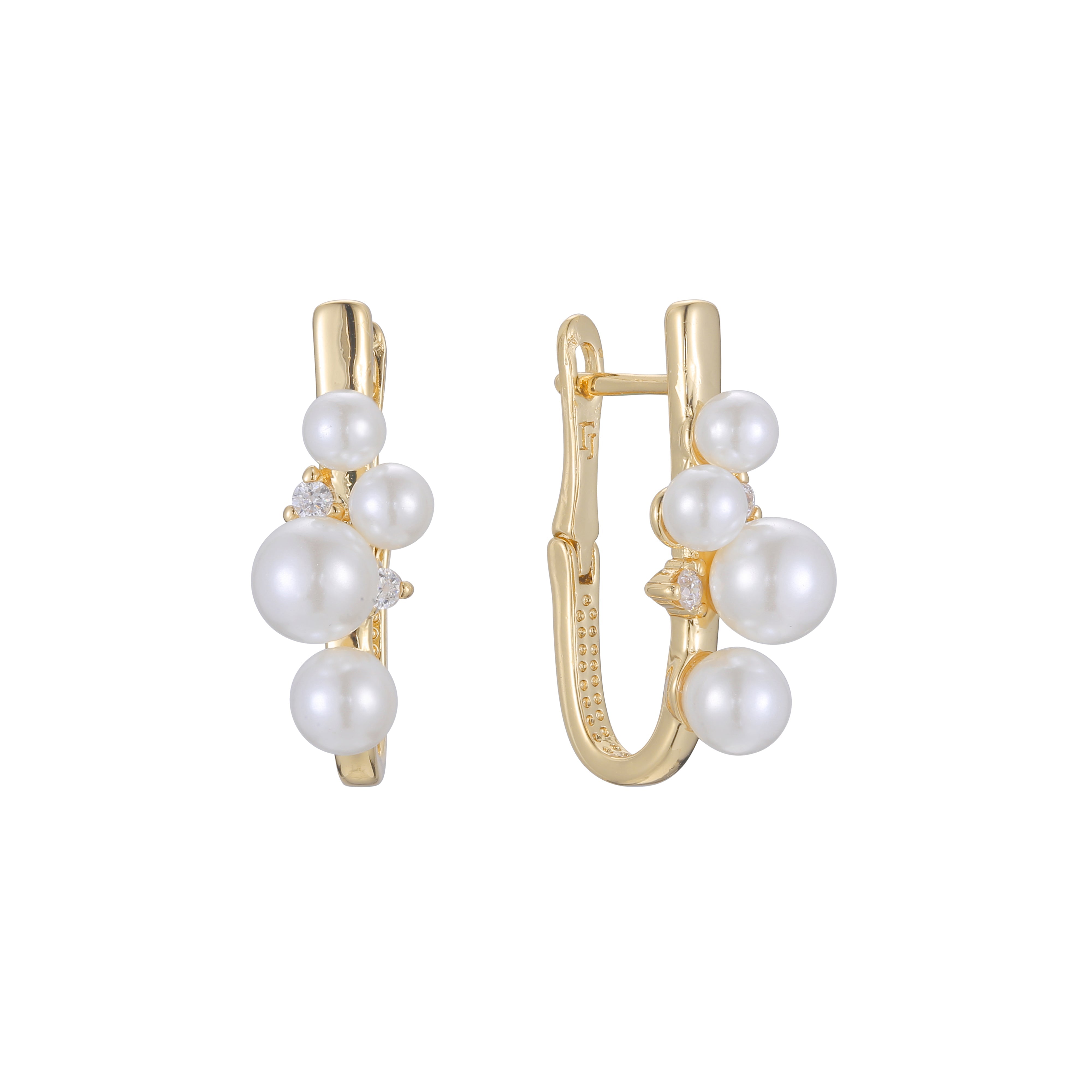 Pearl earrings in 14K Gold, Rose Gold plating colors