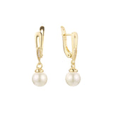 Pearl earrings in 14K Gold, Rose Gold, two tone plating colors