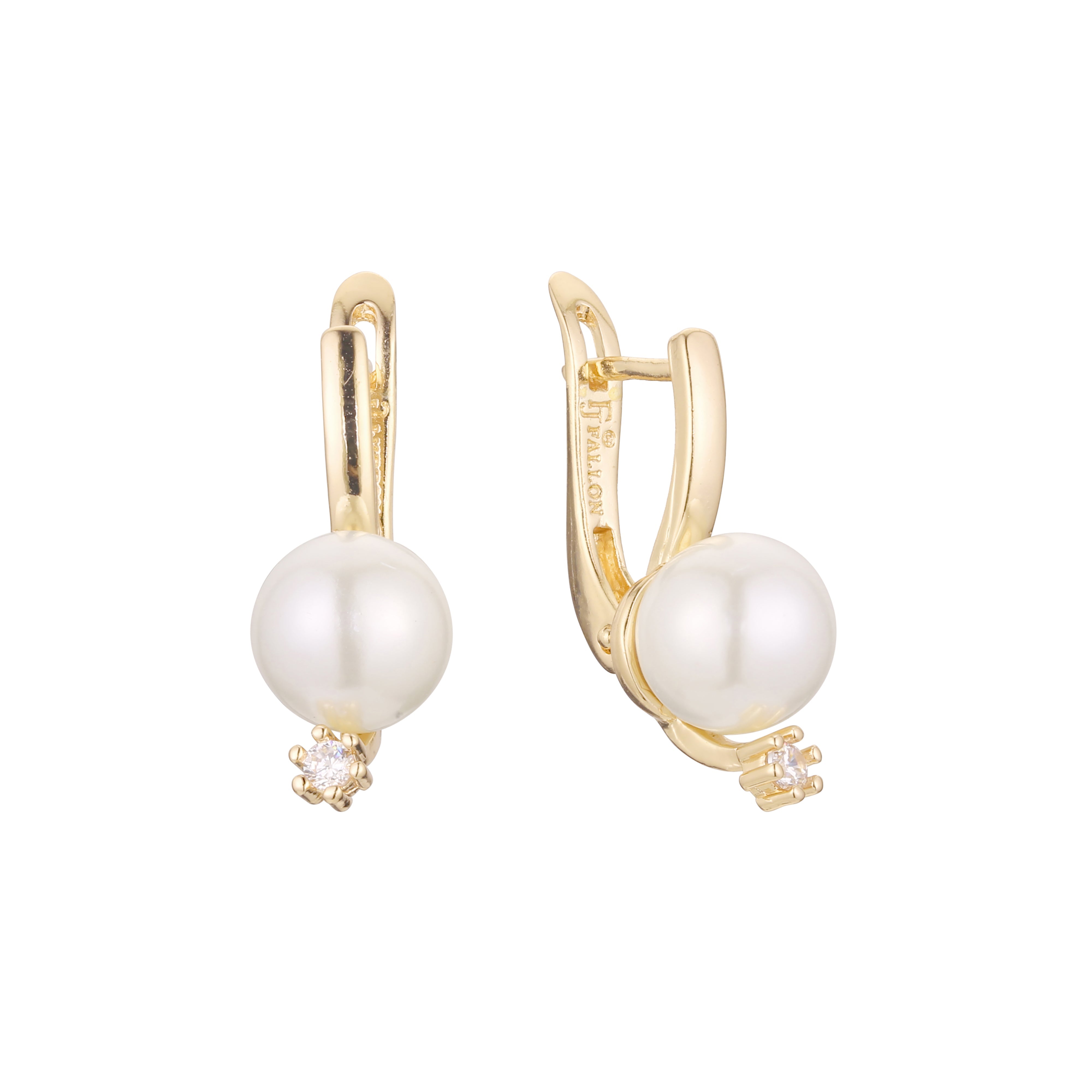 Solitaire pearl earrings in 14K Gold, Rose Gold plating colors