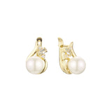 Aretes de racimo de perlas en Oro de 14K, colores baño de Oro Rosa