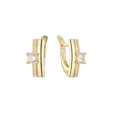 Solitaire earrings in 14K Gold, Rose Gold, two tone plating colors