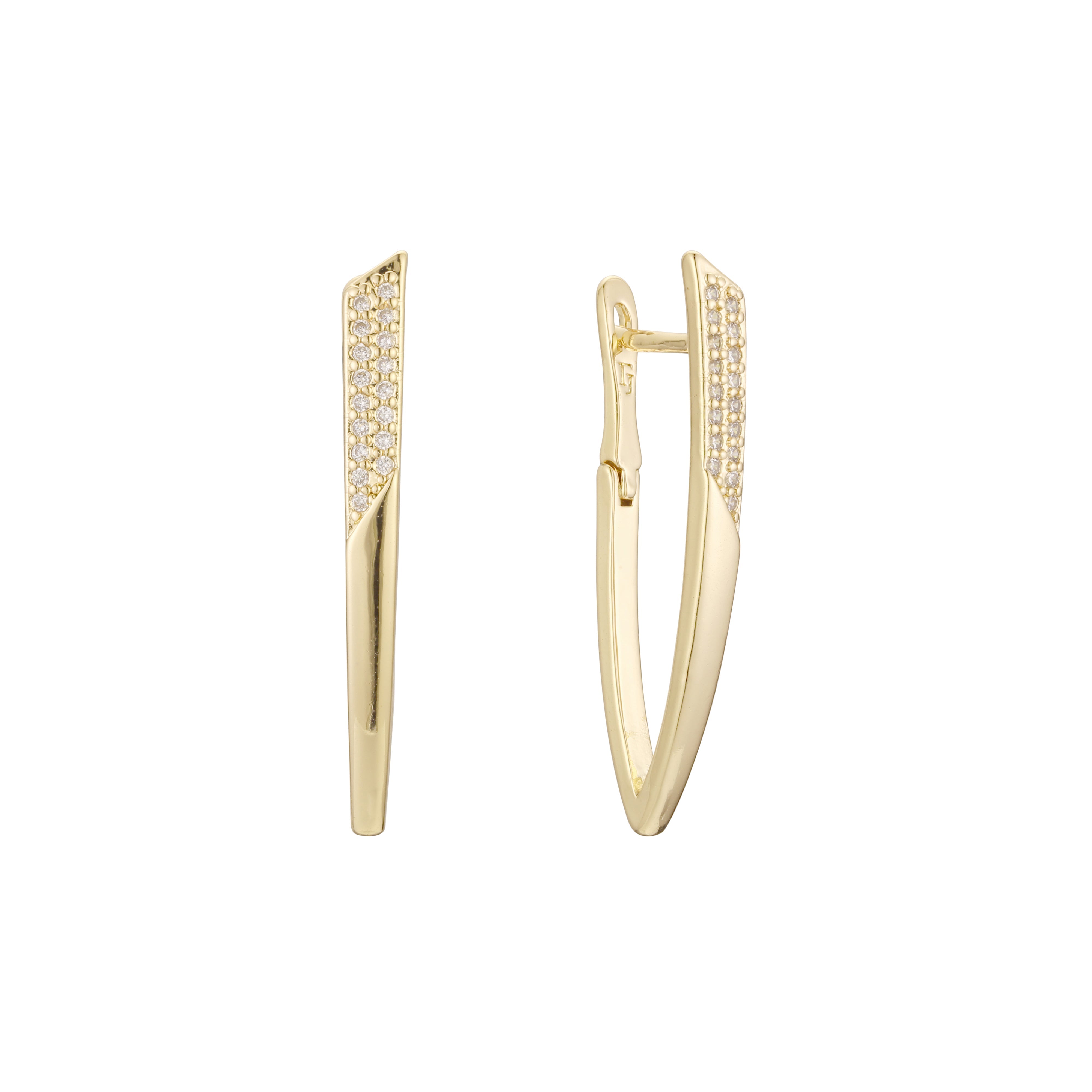 Aretes en Oro 14K, Oro Rosa, baño en dos tonos