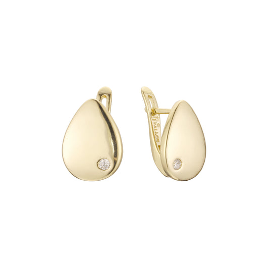 Pendientes Solitario en Oro de 14K, baño de Oro Rosa colores