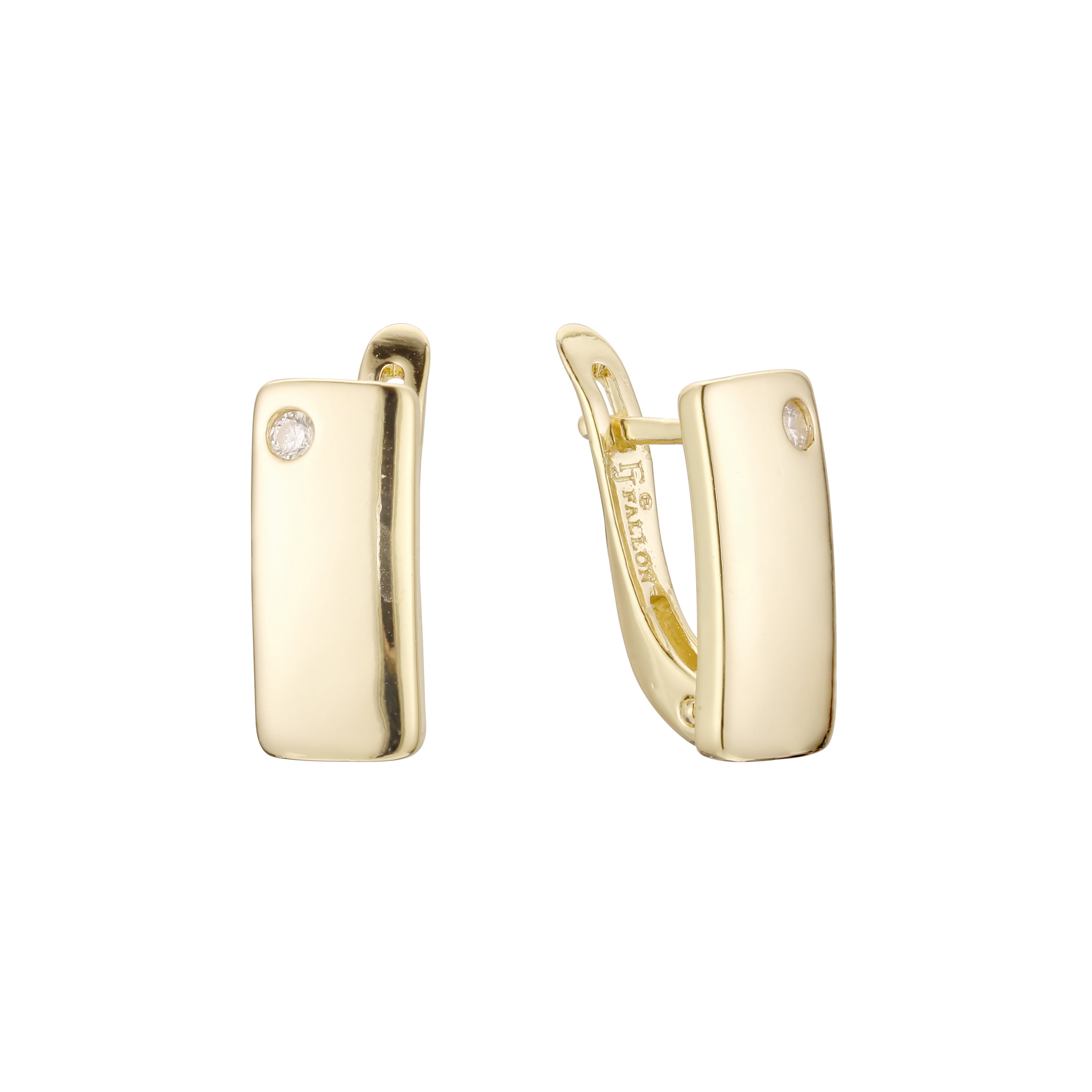 Pendientes Solitario en Oro de 14K, baño de Oro Rosa colores