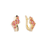 Aretes de racimo en Oro de 14K, Oro Rosa, baño de dos colores