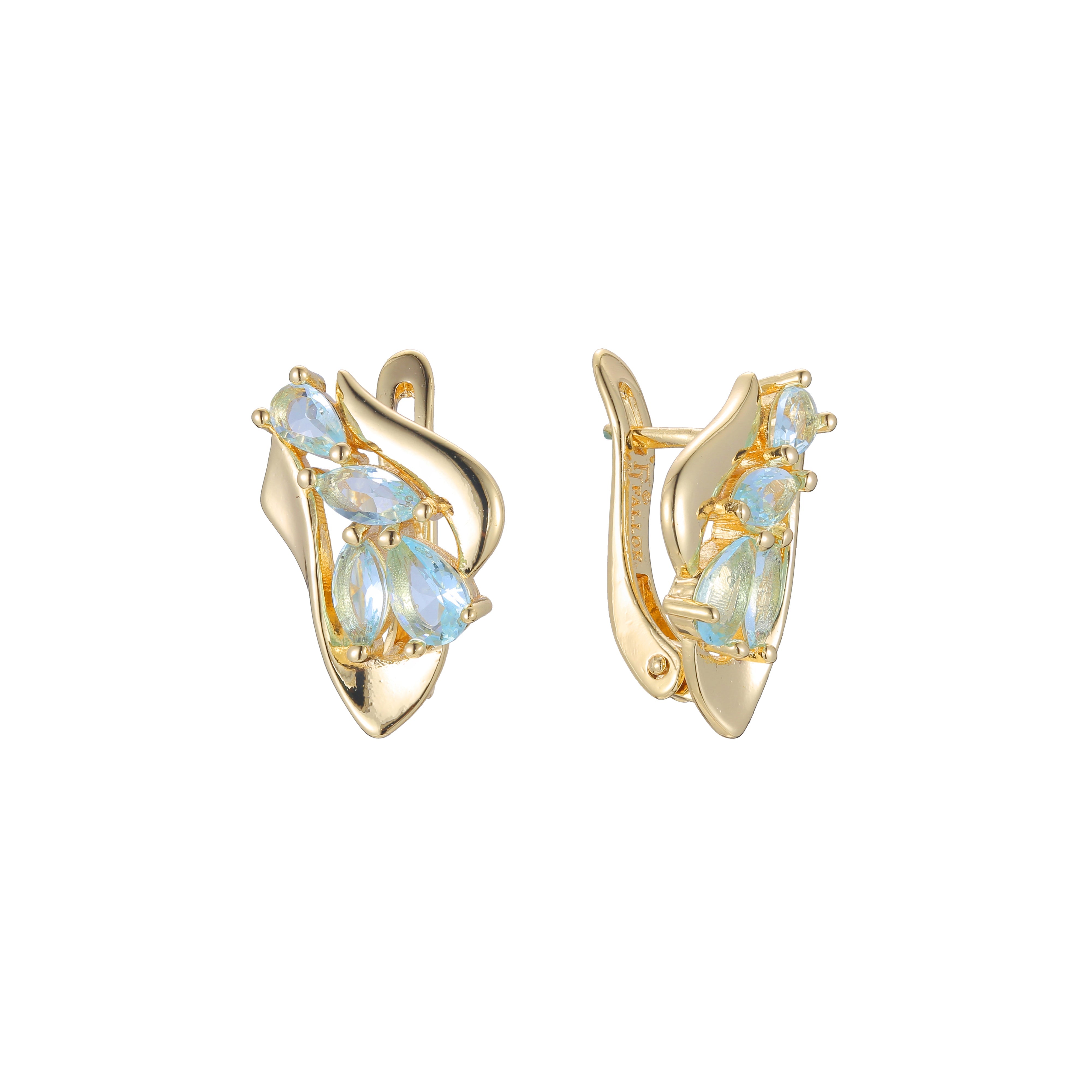 Cluster earrings in 14K Gold, Rose Gold plating colors