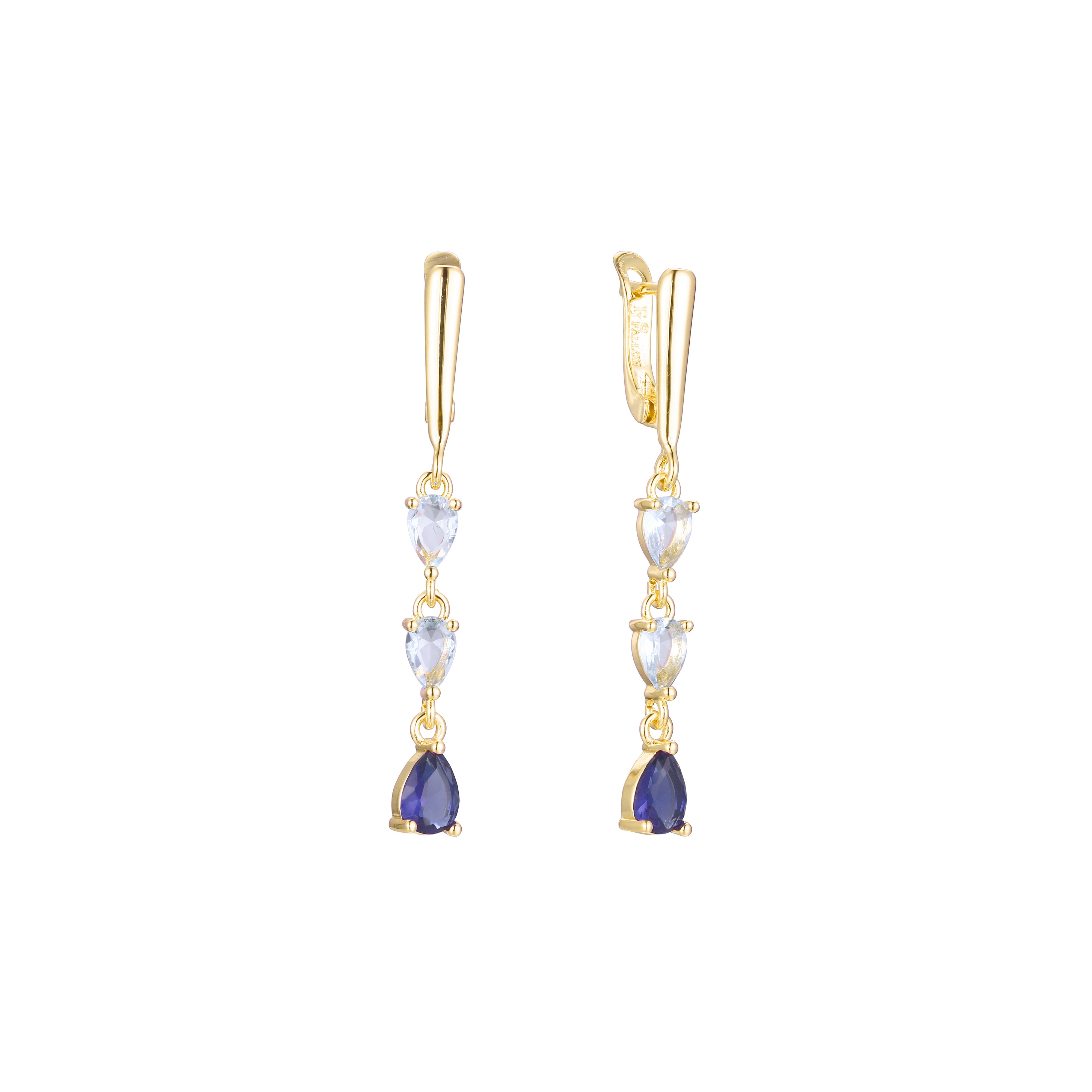 Aretes de racimo en Oro de 14K, baño de Oro Rosa colores