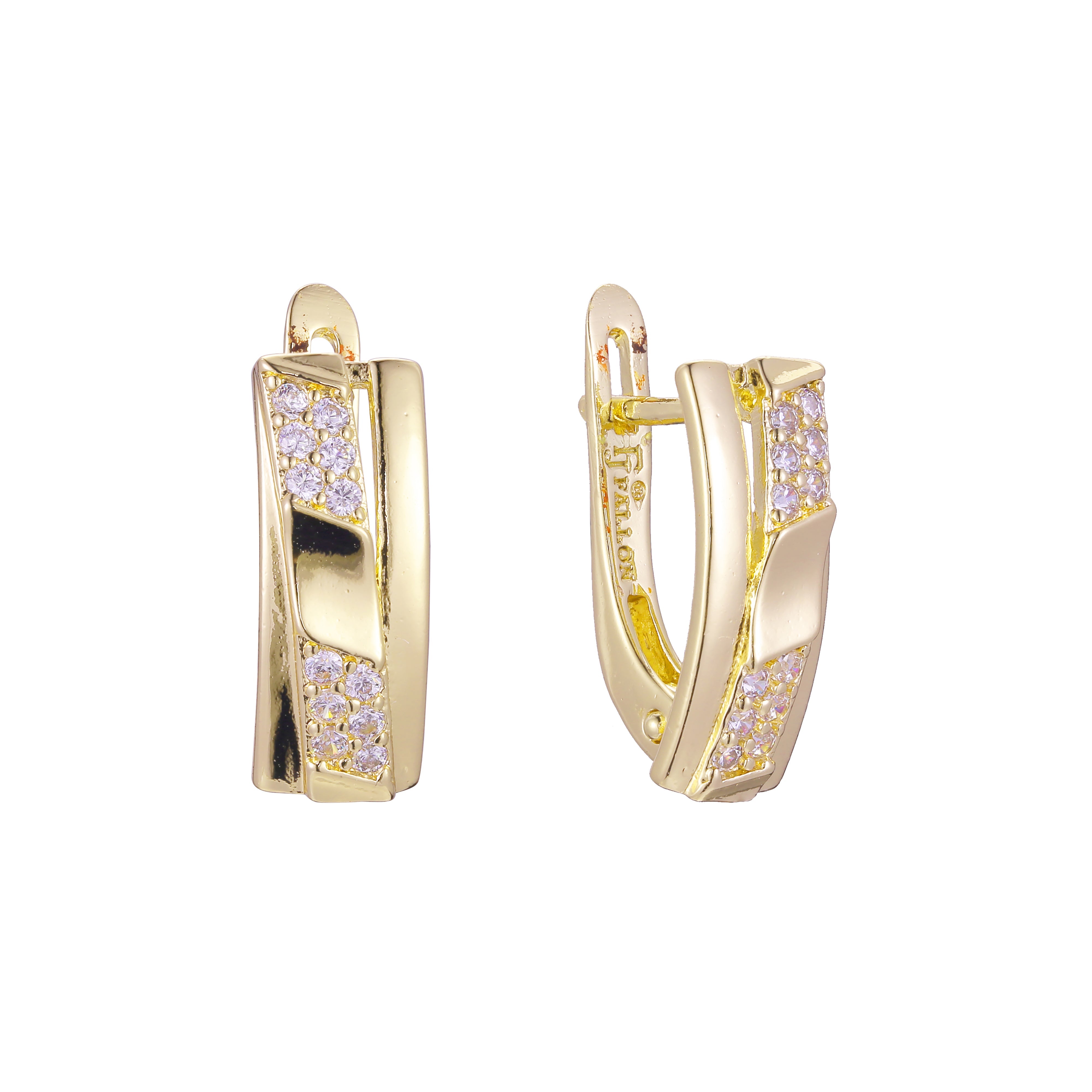 Earrings in 14K Gold, Rose Gold, two tone plating colors