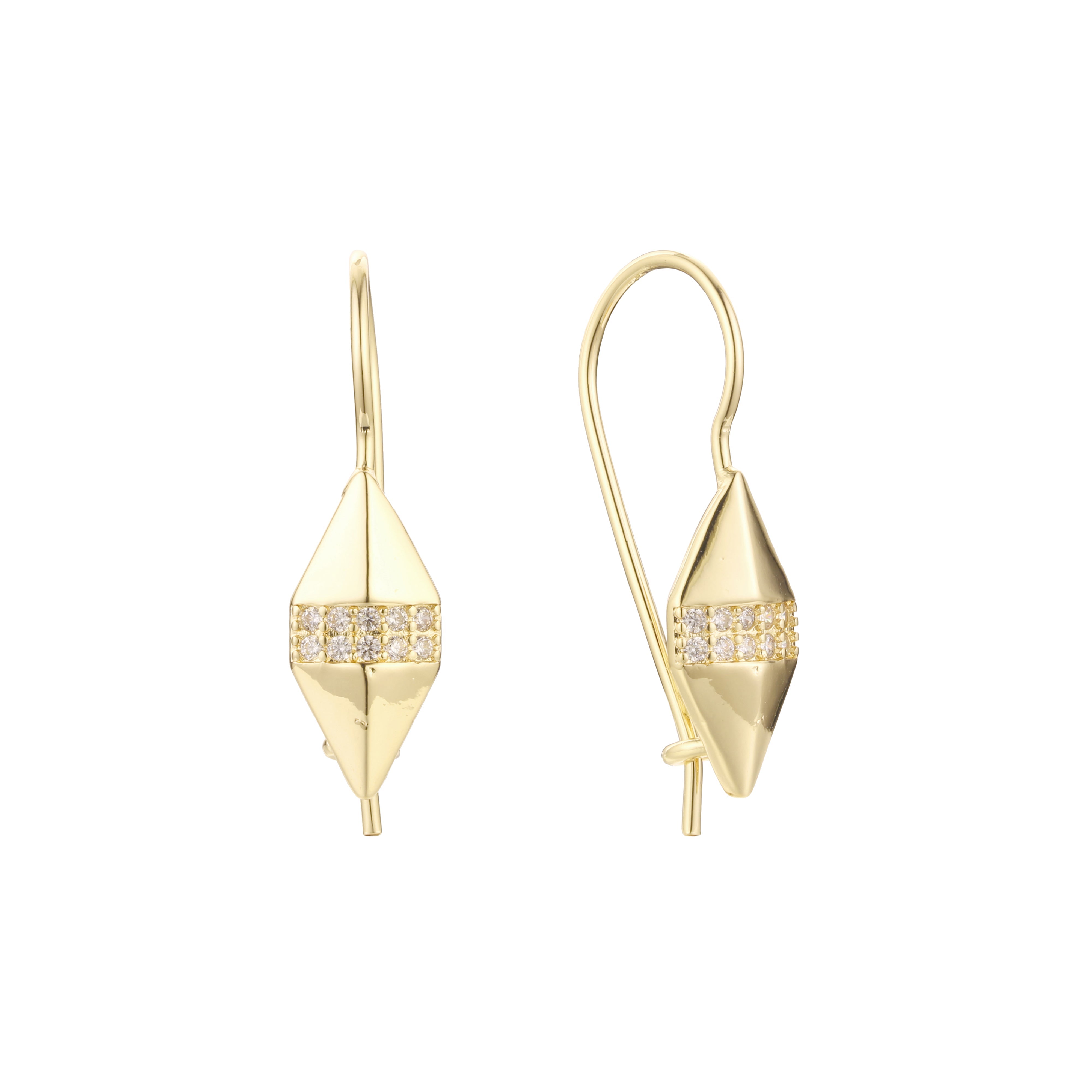 Wire hook earrings in 14K Gold, Rose Gold, two tone plating colors