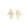 Pendientes mariposa doble piedras en Oro de 14K, baño de Oro Rosa colores