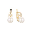 Pearl earrings in 14K Gold, Rose Gold, two tone plating colors