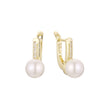 Pearl earrings in 14K Gold, Rose Gold, two tone plating colors