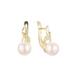 Pearl earrings in 14K Gold, Rose Gold, two tone plating colors