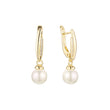 Pearl earrings in 14K Gold, Rose Gold, two tone plating colors