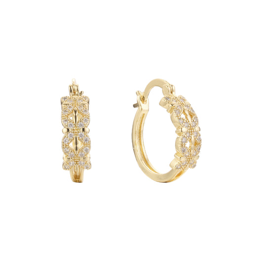 Aretes de aro en Oro de 14K, baño de Oro Rosa colores