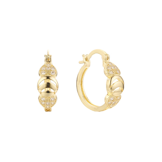 Aretes de aro en Oro de 14K, baño de Oro Rosa colores