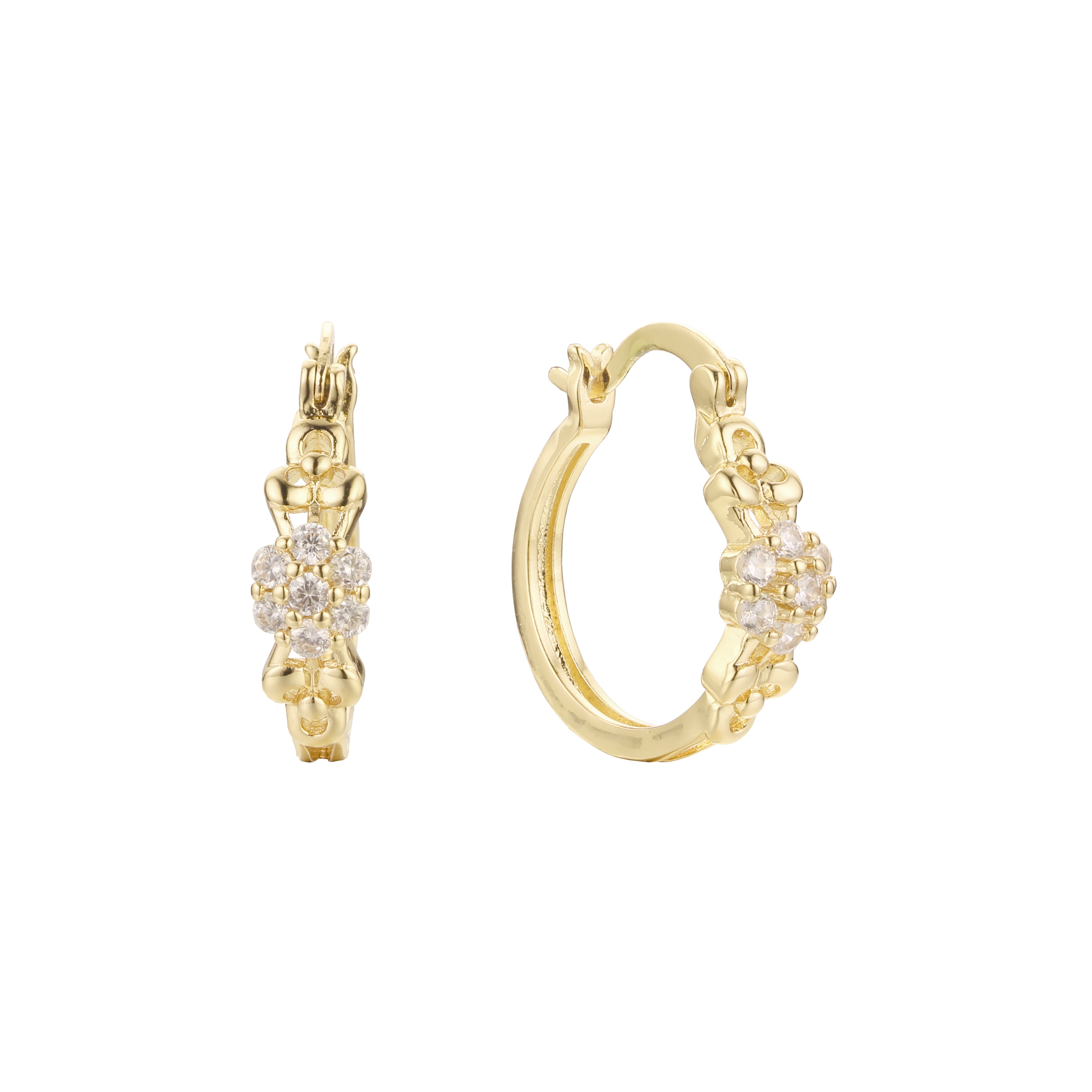 Hoop earrings in 14K Gold, Rose Gold plating colors