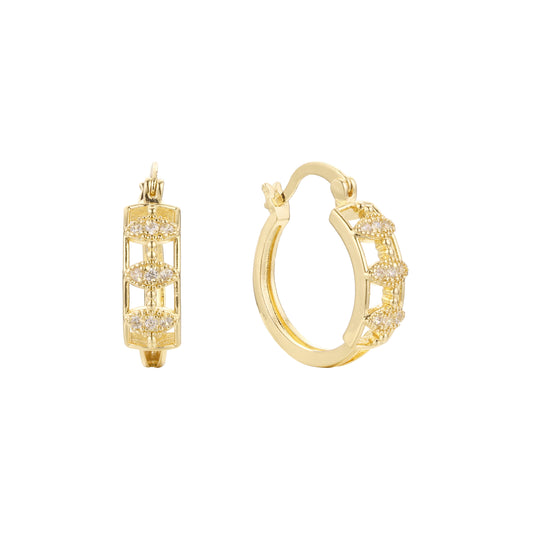 Aretes de aro en Oro de 14K, baño de Oro Rosa colores