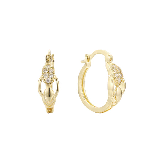 Aretes de aro en Oro de 14K, baño de Oro Rosa colores