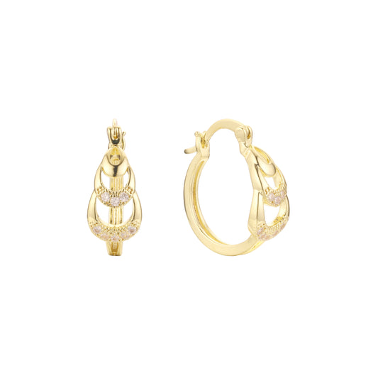 Aretes de aro en Oro de 14K, baño de Oro Rosa colores