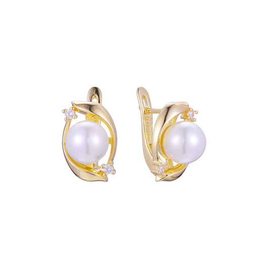 Pearl earrings in 14K Gold, Rose Gold plating colors