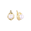 Aretes de Perlas en Oro de 14K, colores baño de Oro Rosa