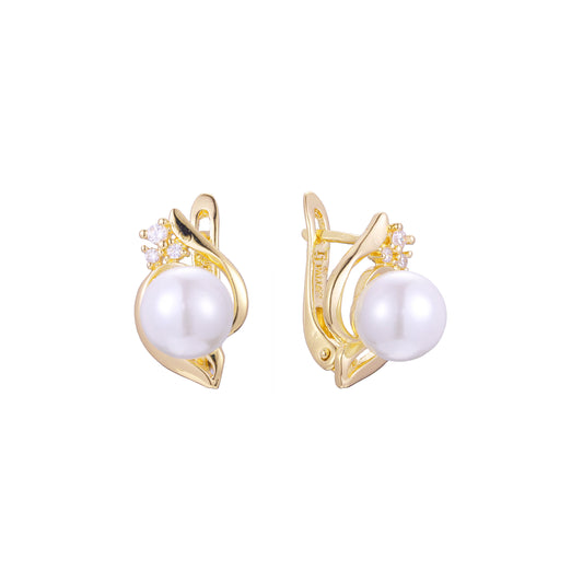 Pearl earrings in 14K Gold, Rose Gold plating colors