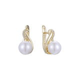 Pearl earrings in 14K Gold, Rose Gold, two tone plating colors