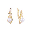 Pearl earrings in 14K Gold, Rose Gold, two tone plating colors