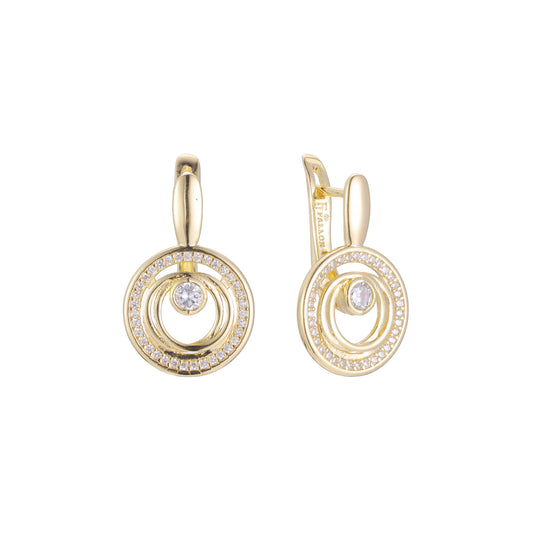 Aretes de racimo en Oro de 14K, Oro Rosa, baño de dos colores