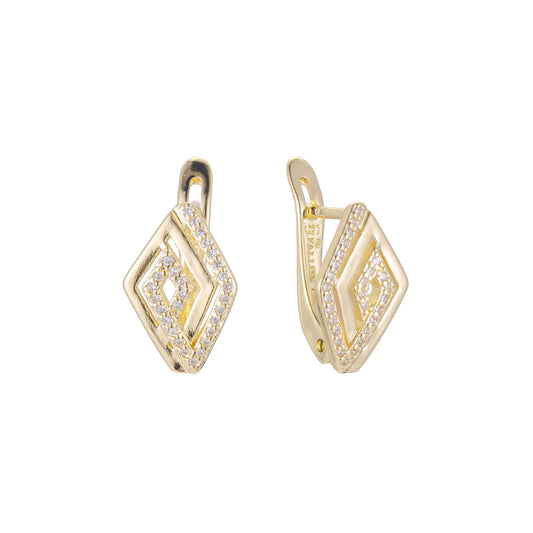 Aretes en Oro 14K, Oro Rosa, baño en dos tonos